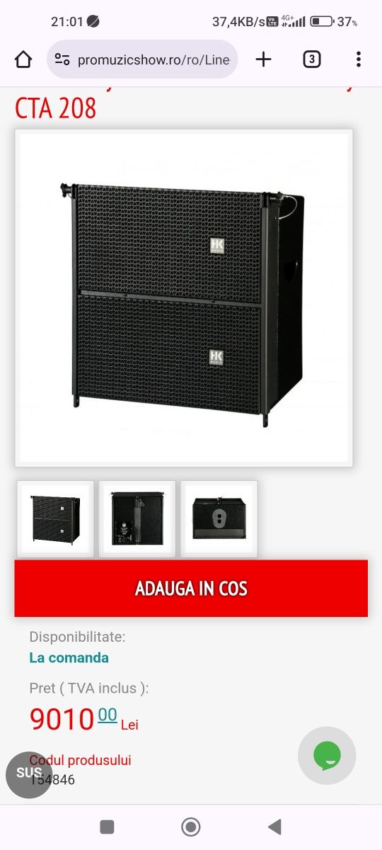 Sistem sonorizare line array  Hk Audio ConTour Array activ