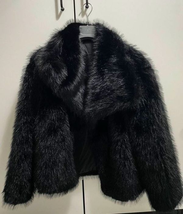 Дамско палто черно и бежаво