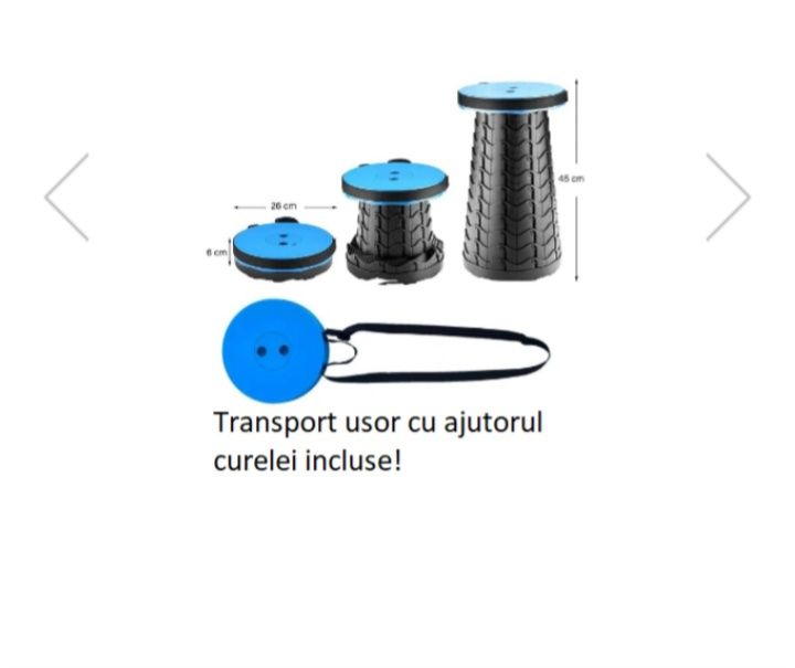 Scaun camping, Mmgoqqt, Plastic,Pliabil,Negru/Albastru.Profesional.nou