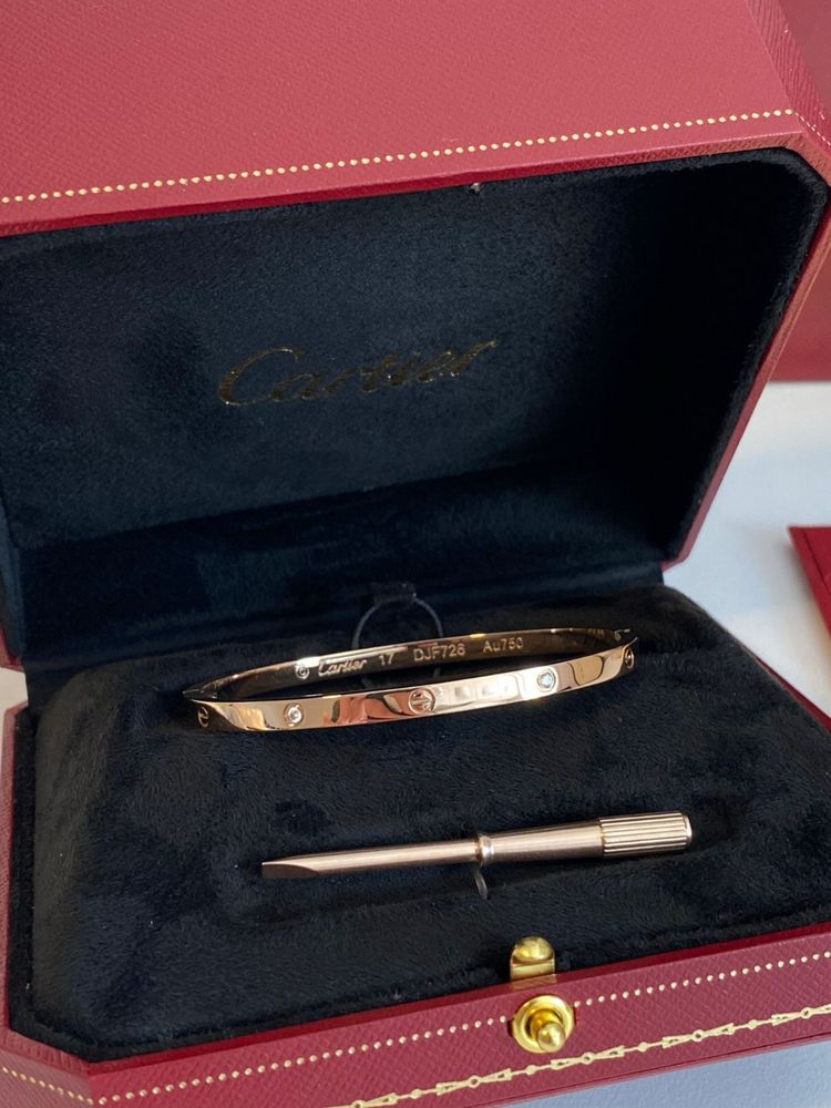 Brățară Cartier Love Slim - unisex - 17 Rose Gold 750 Diamond Full Box