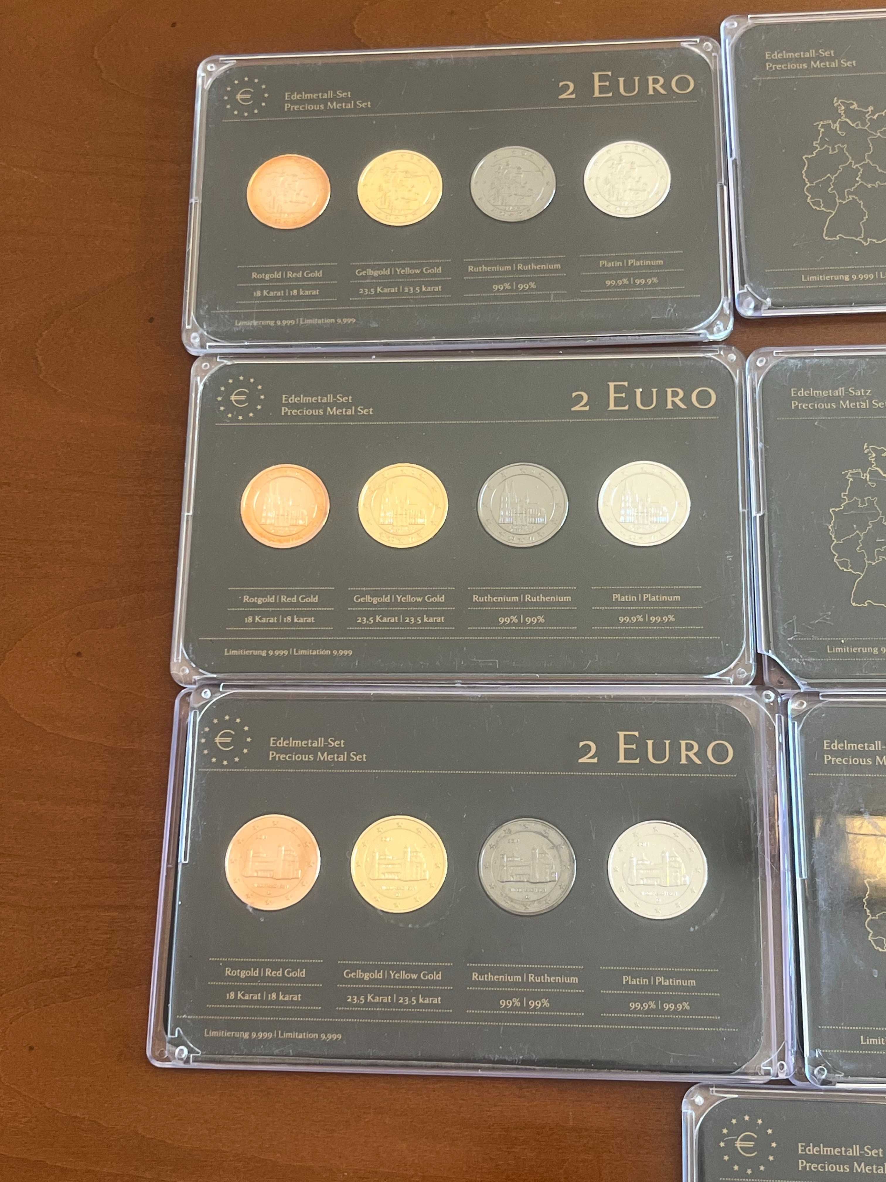 Colectie lot monede medalii placare cu aur galben rosu ruteniu platina