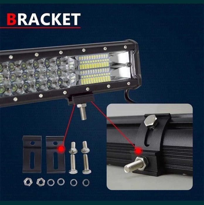 Led bar 23" 59cm 324W 3 randuri de led 7D, SUV, Atv, Jeep