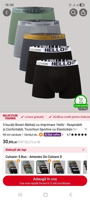 5Boxer bărbat temu multe culoare