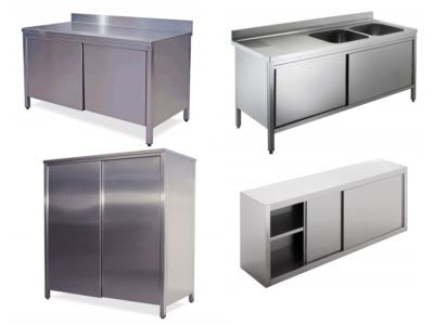 Mese de inox cu blat de teflon / mobilier inox