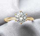 GR105, inel placat aur 14k, model logodna, zirconiu alb, clasic