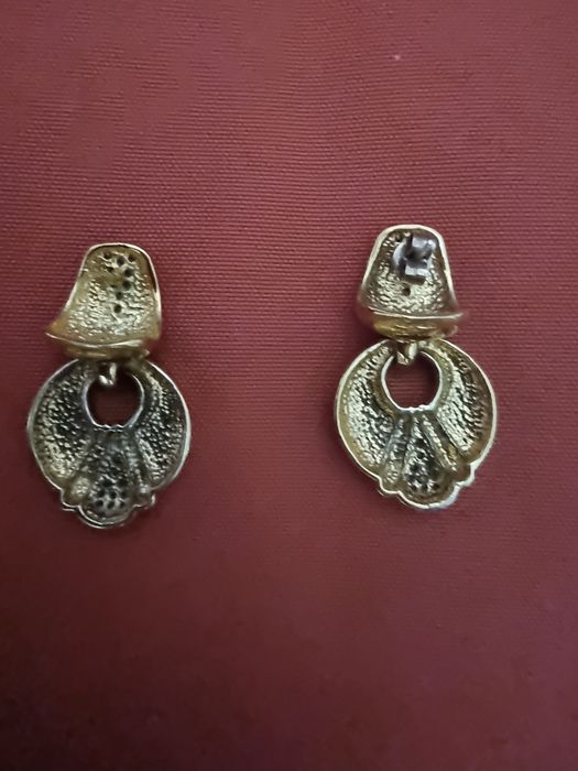 Cercei Argint suflati cu Aur 24 k