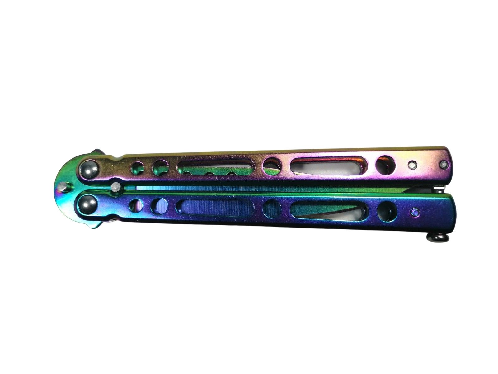 Cutit, Briceag fluture, Balisong, Butterfly 21.5 cm, Rainbow Classic