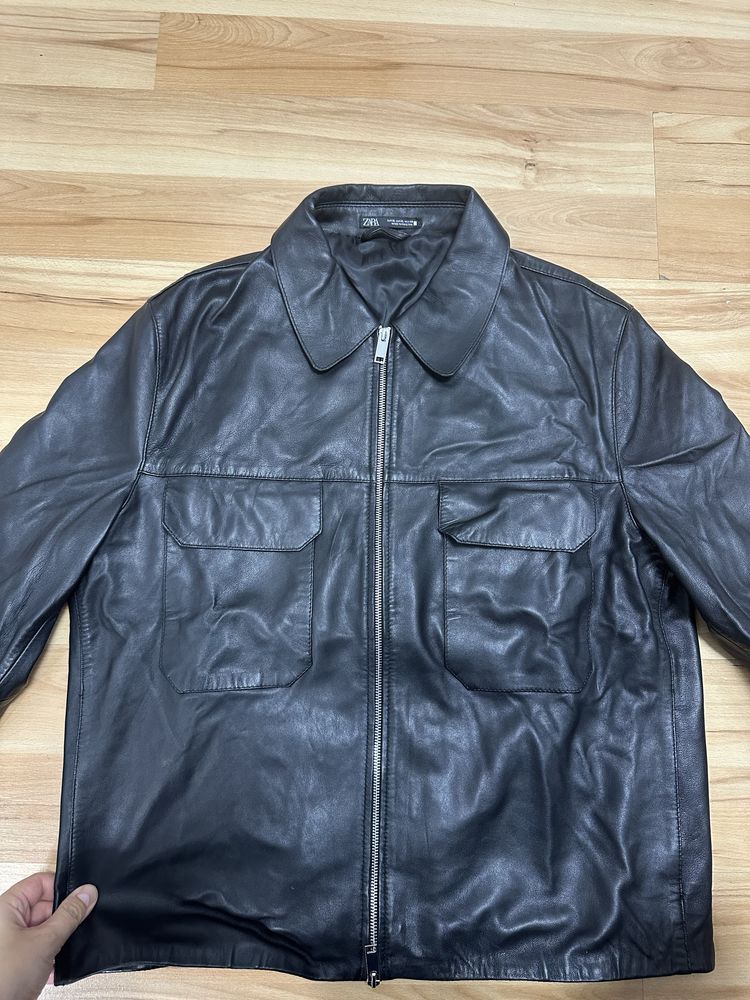 Мъжко яке от естествена кожа Zara XL
