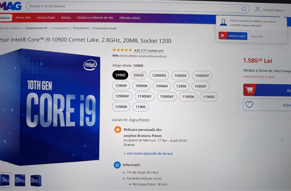Sistem Desktop Gaming Intel i9