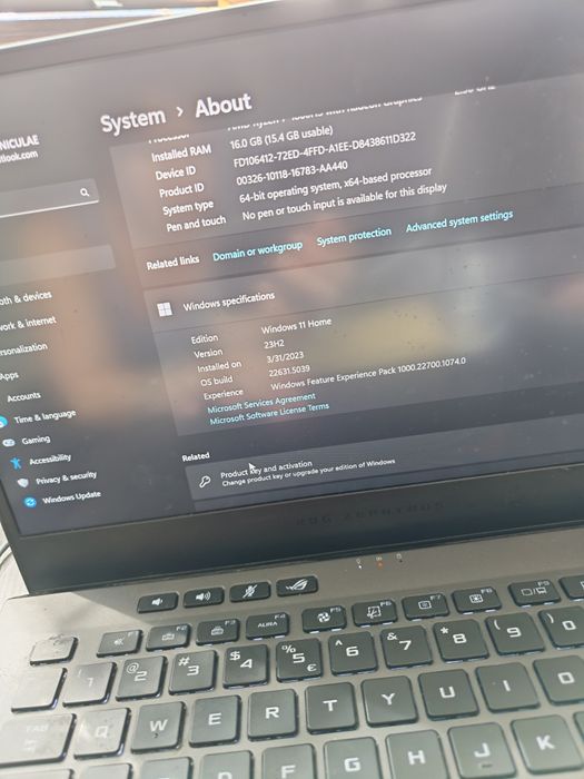 ASUS ROG Zephyrus G14 GA401IHR, Ryzen 7 4800HS, 16GB RAM, 512GB SSD