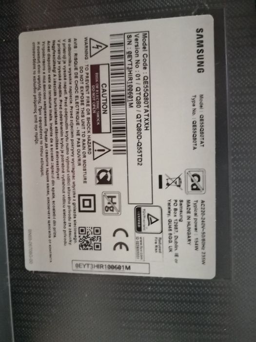 Televizor QLED Smart SAMSUNG 55Q80T, Ultra HD 4K, HDR, 138 cm
S-a emis