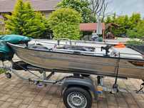 Barca aluminiu Kormoran4m + peridoc Aqua Faro + motor tohatsu nou 5 cp