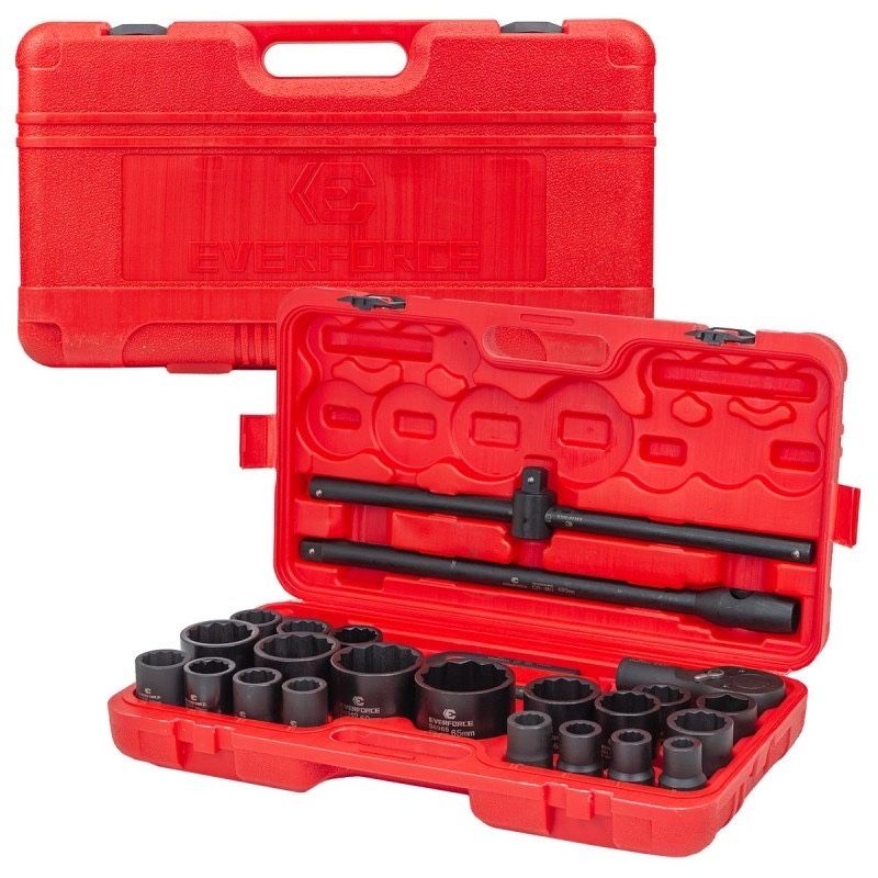 Ударно гедоре комплект EVERFORCE  26 части 12стени (3/4"-1", 17-65 mm)