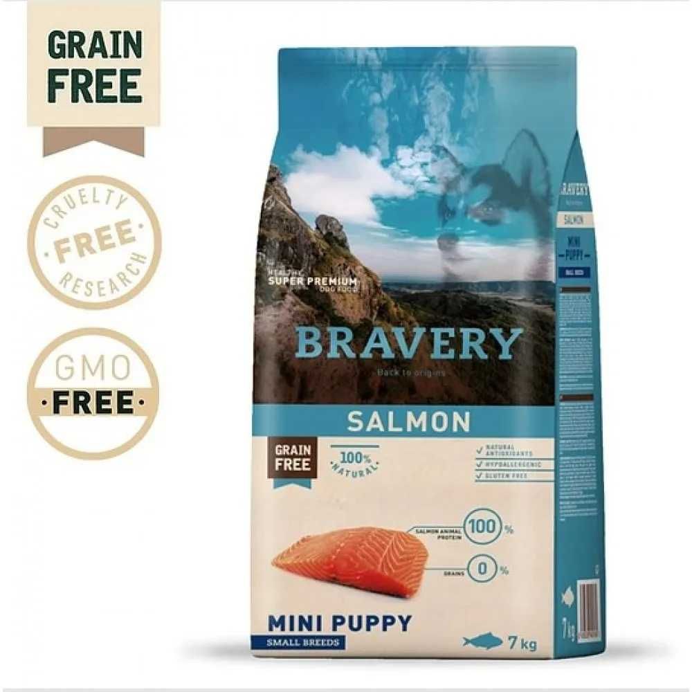 Bravery-пълноценна храна за кучета от мини породи различни видове 7кг.