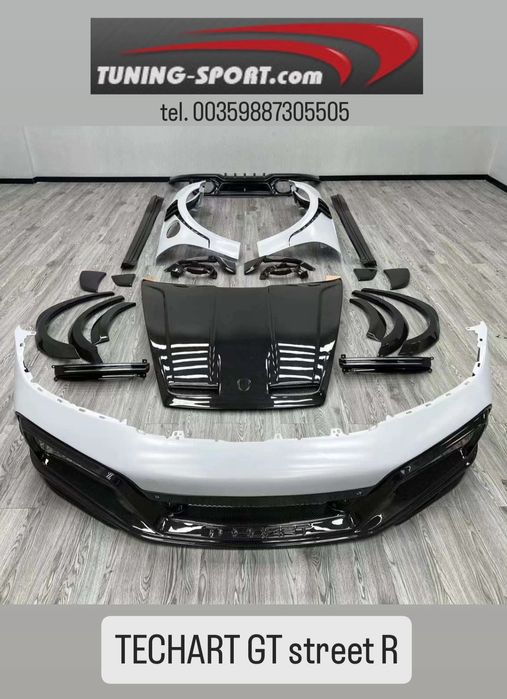 Techart Street R Porsche 992  Брони прагове капак  калници ...