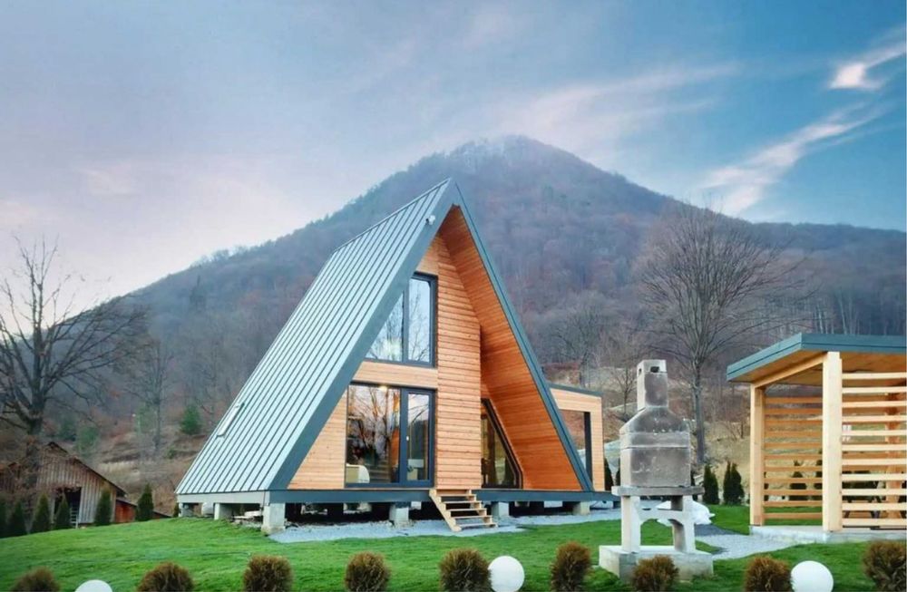Constructi din lemn cabane tip Aframe
