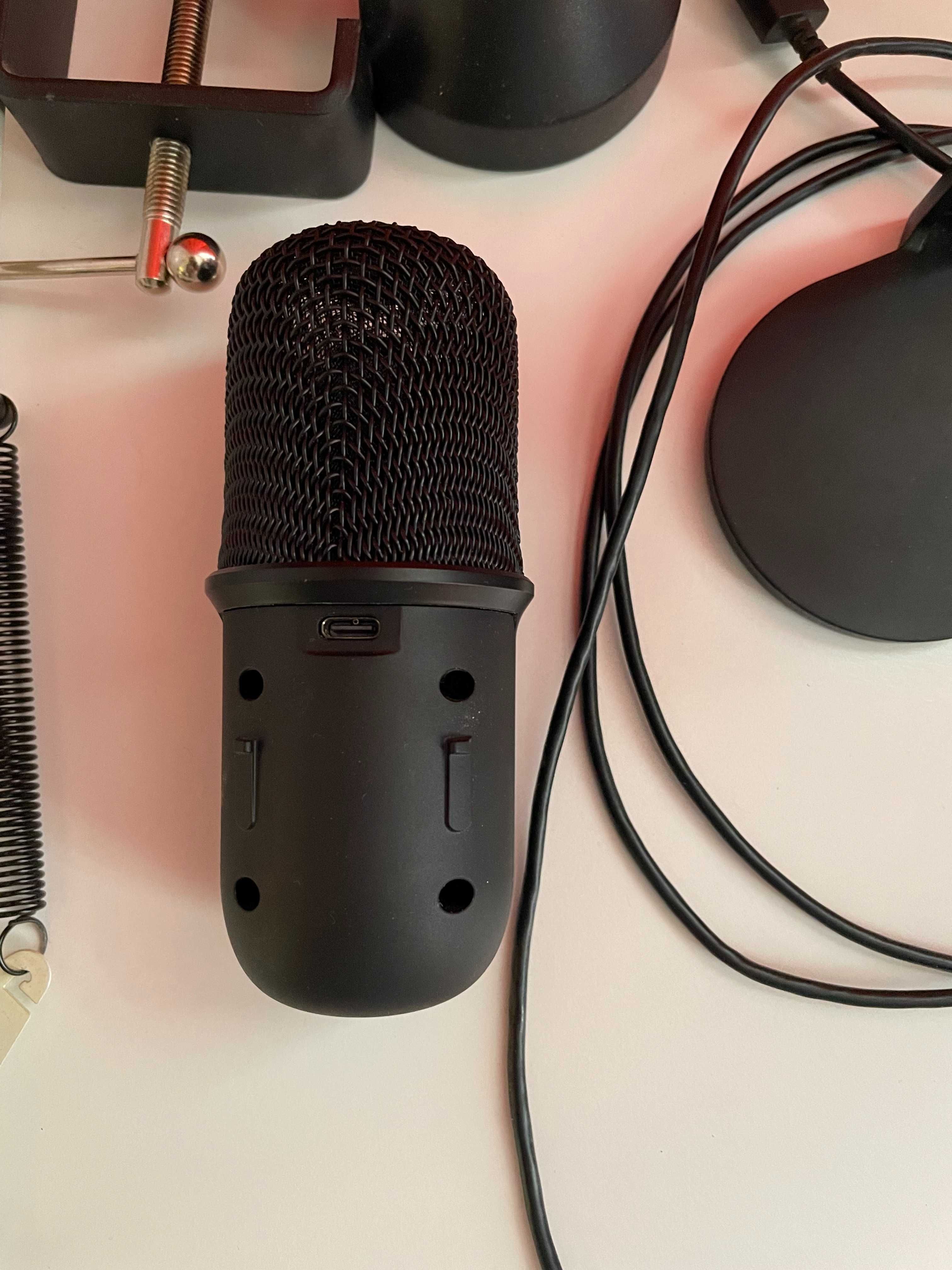 Микрофон HyperX SoloCast + стойка за микрофон (Boom Arm)