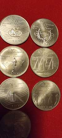 Vând lot 10 monede argint Canada, JO Montreal 1976