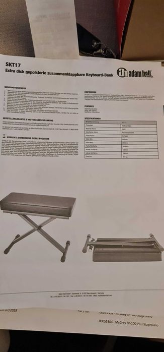 Vand Pian Digital McGrey SP-100-plus Compact Stage Piano Set Complet