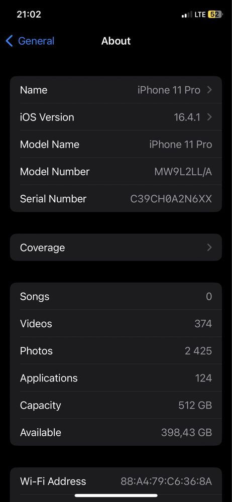 iPhone 11 Pro 512Gb LLA