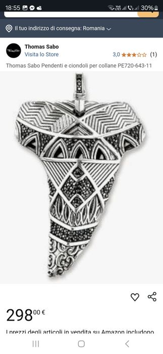 Lant si pandant Thomas Sabo original argint