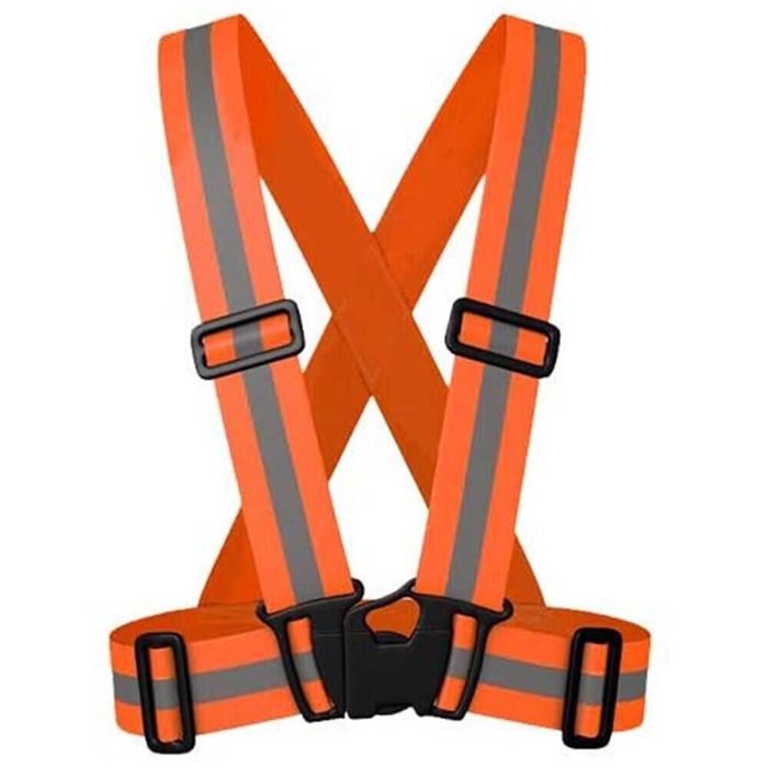 Ham reflectorizant bretele elastice vesta hi vis verde / orange neon