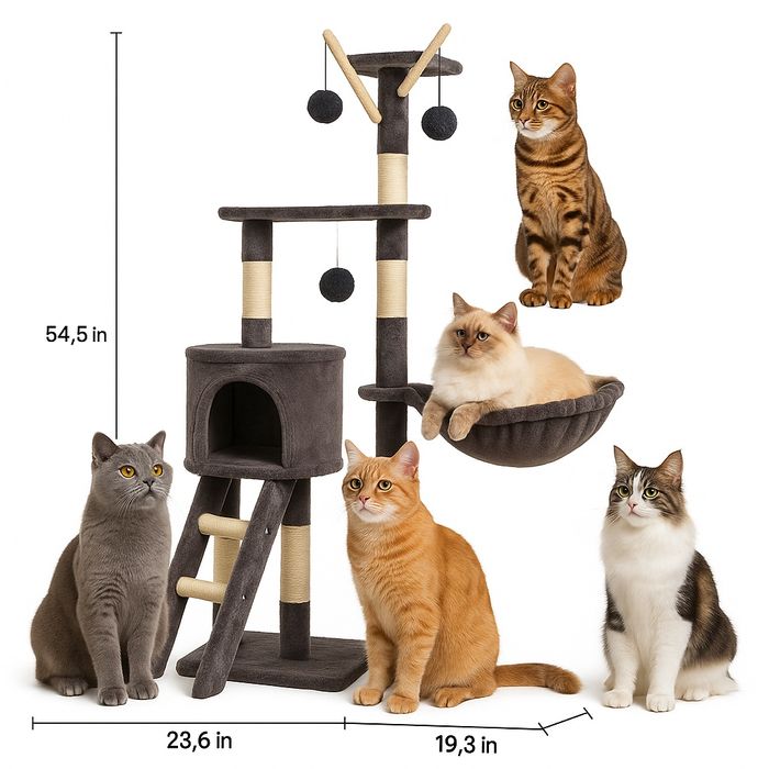 Роскошное Современное Плюшевое Кошачье Дерево