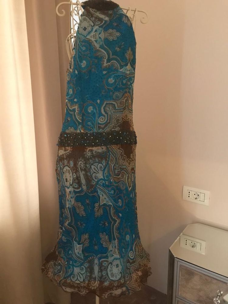 Rochie albastra imprimata
