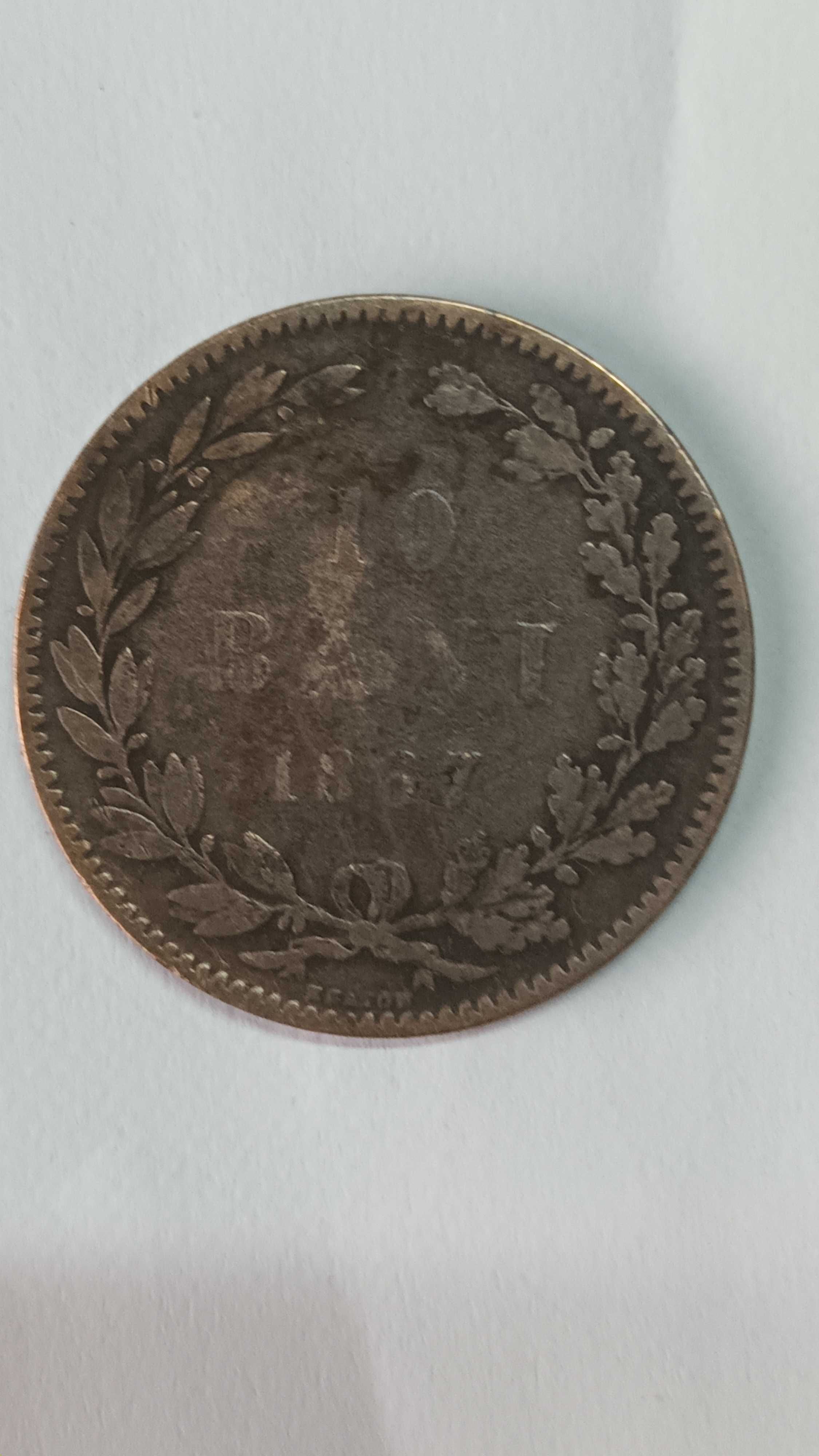 Monede vechi : 10 bani 1867 Carol I si  1 denar din 1765 Maria Tereza