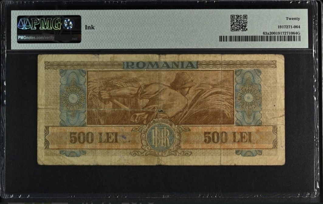 Bancnota gradata PMG 500 lei 1947 Cosasul