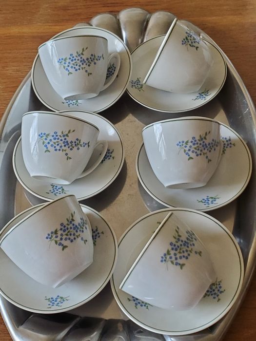 Set 6 ceșcuțe porțelan alb cafea