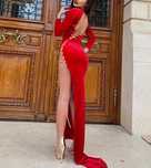 Rochie elegantă de seară, din catifea roșie intensa!