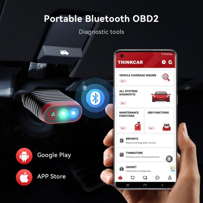 Tester auto Thinkcar BD6 - Bluetooth, OBD2, Compatibil Android/iOS