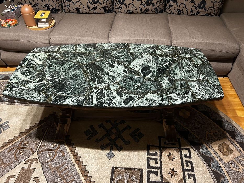 Masa de cafea marmura cu lemn masiv