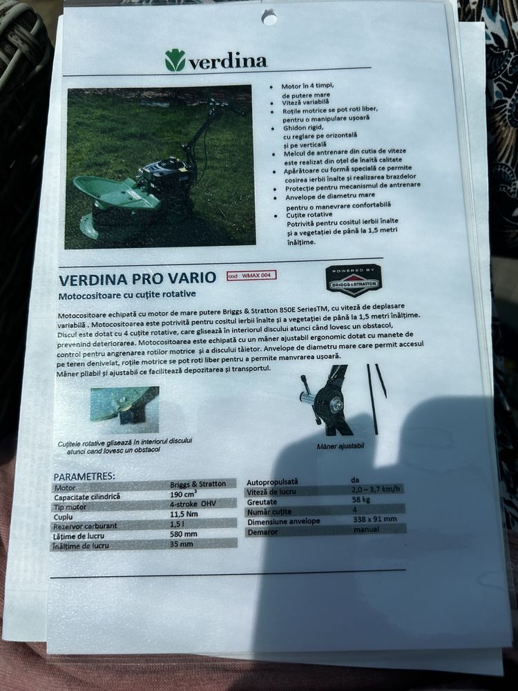 Verdina pro vario motocositoare cu cuțite rotative