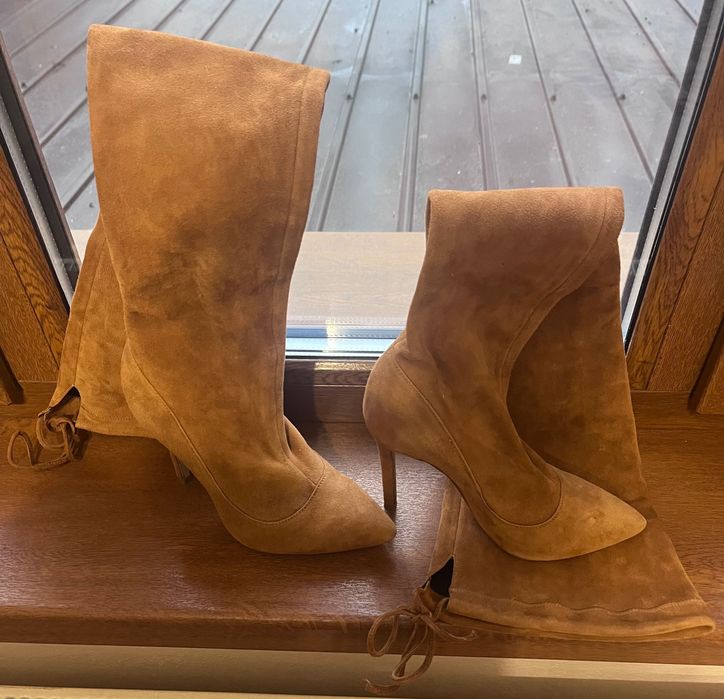 Cizme strech camel 22 cm interior