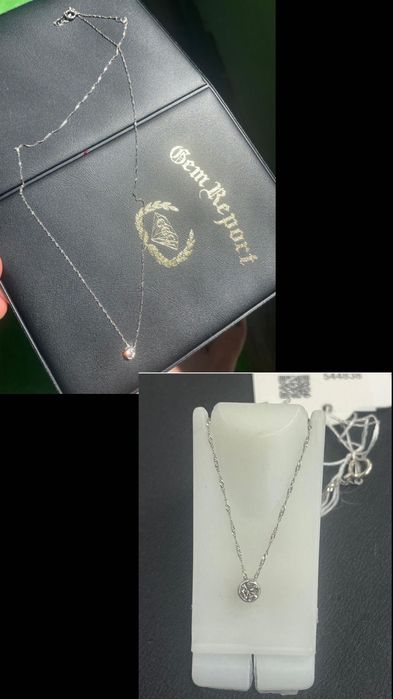 Lant din platina cu diamant natural