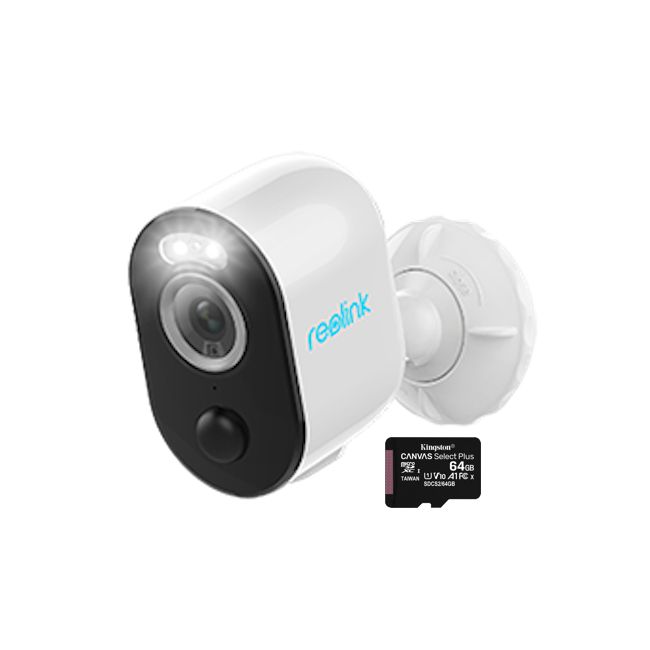 Pachet camera de supraveghere cu  MicroSD 64 GB, Reolink Argus 3 PRO