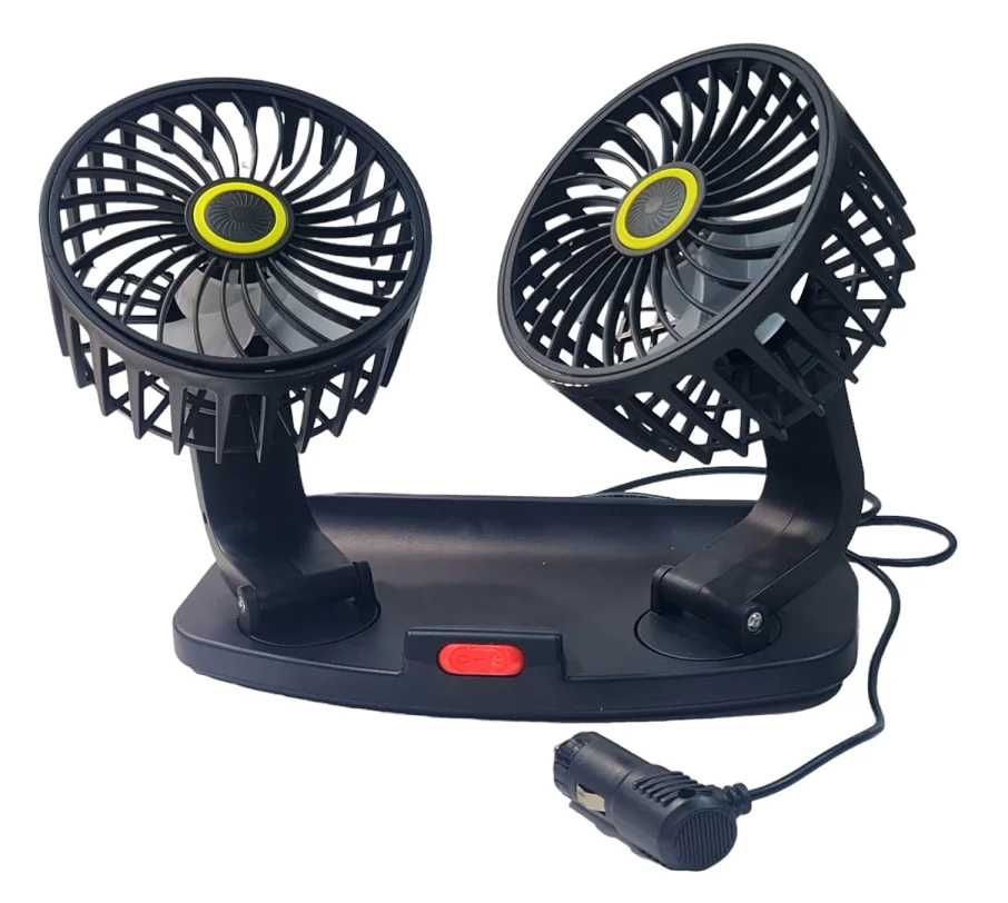 Вентилатор за кола 12V-24V 360° регулируема двойна глава №3924