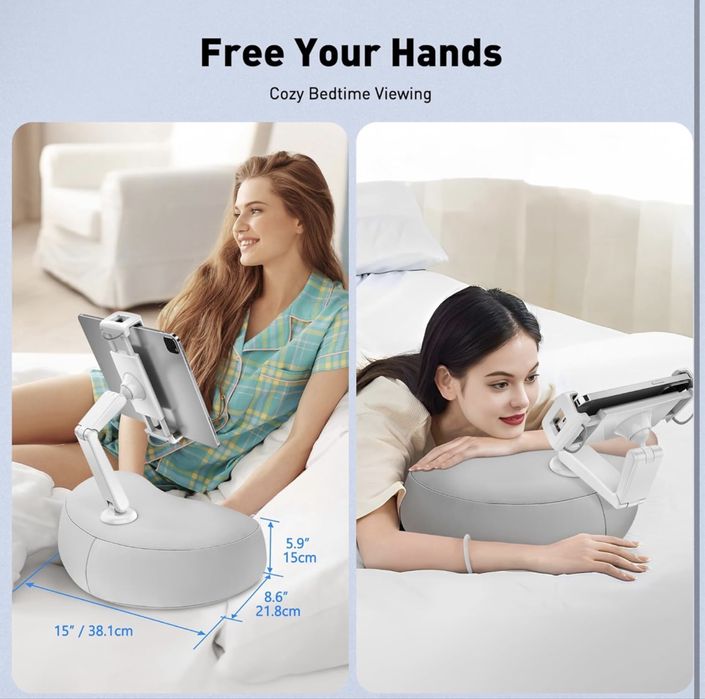 Suport pernă premium AboveTEK pentru smartphone/tabletă, reglabil 360°