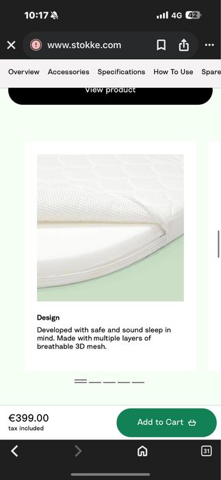 Patut Stokke Sleepi Mini (cu accesorii complete)