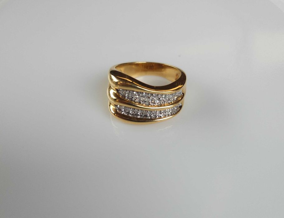 Inel aur 10g, 18kt, diamante naturale 0.2ct