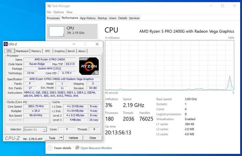 HP EliteDesk 705 G4 SFF Ryzen 2400G 8GB RAM licenta Win10Pro