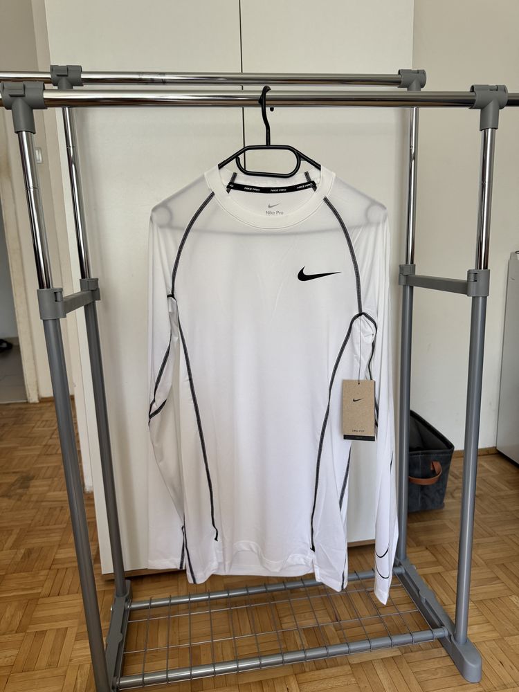 Bluză Nike Pro Tight Dri-Fit alb/albastru royal.
