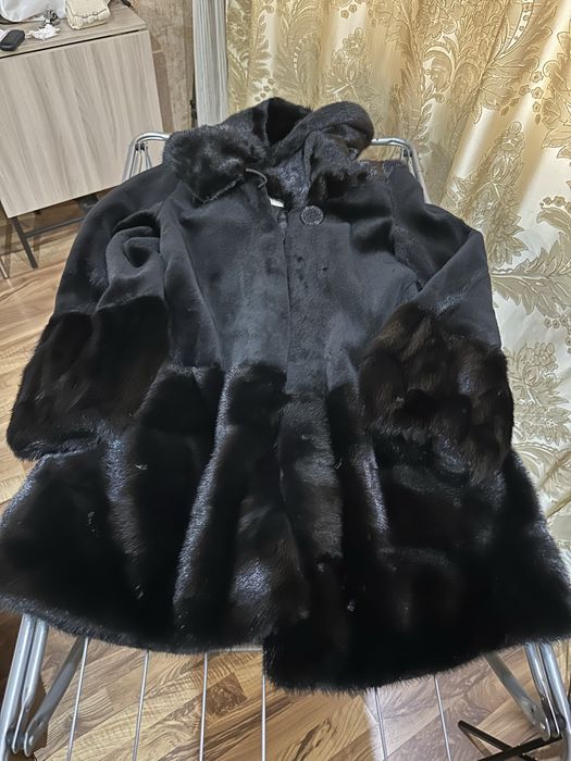 Черная норковая шуба