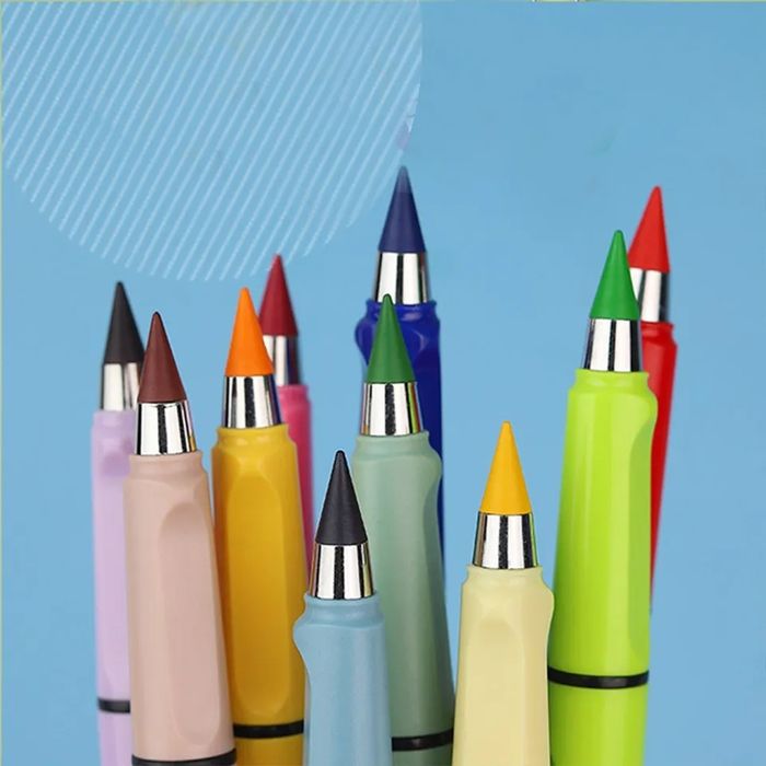 Set 6 creioane infinite colorate+6 radiere incluse. Nu se tocesc/rup