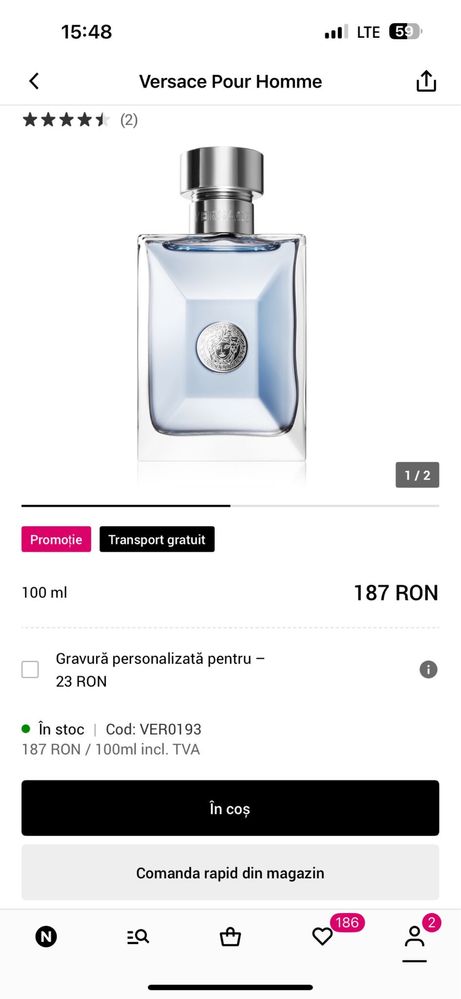 Parfum barbati , Versace pour homme