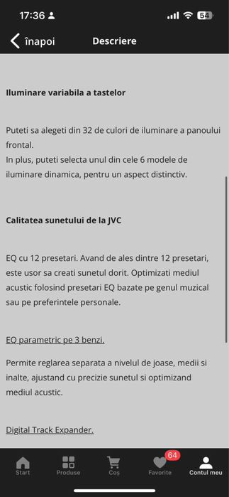 Radio JVC pentru mașina