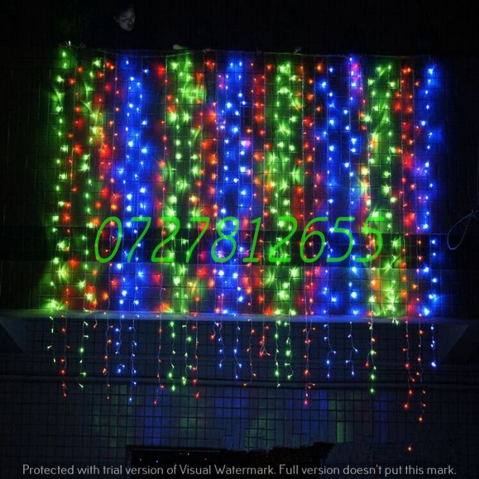 Instalatie Perdea Luminoasa Ploaie 2x2 m 300 LED ,joc ploaie