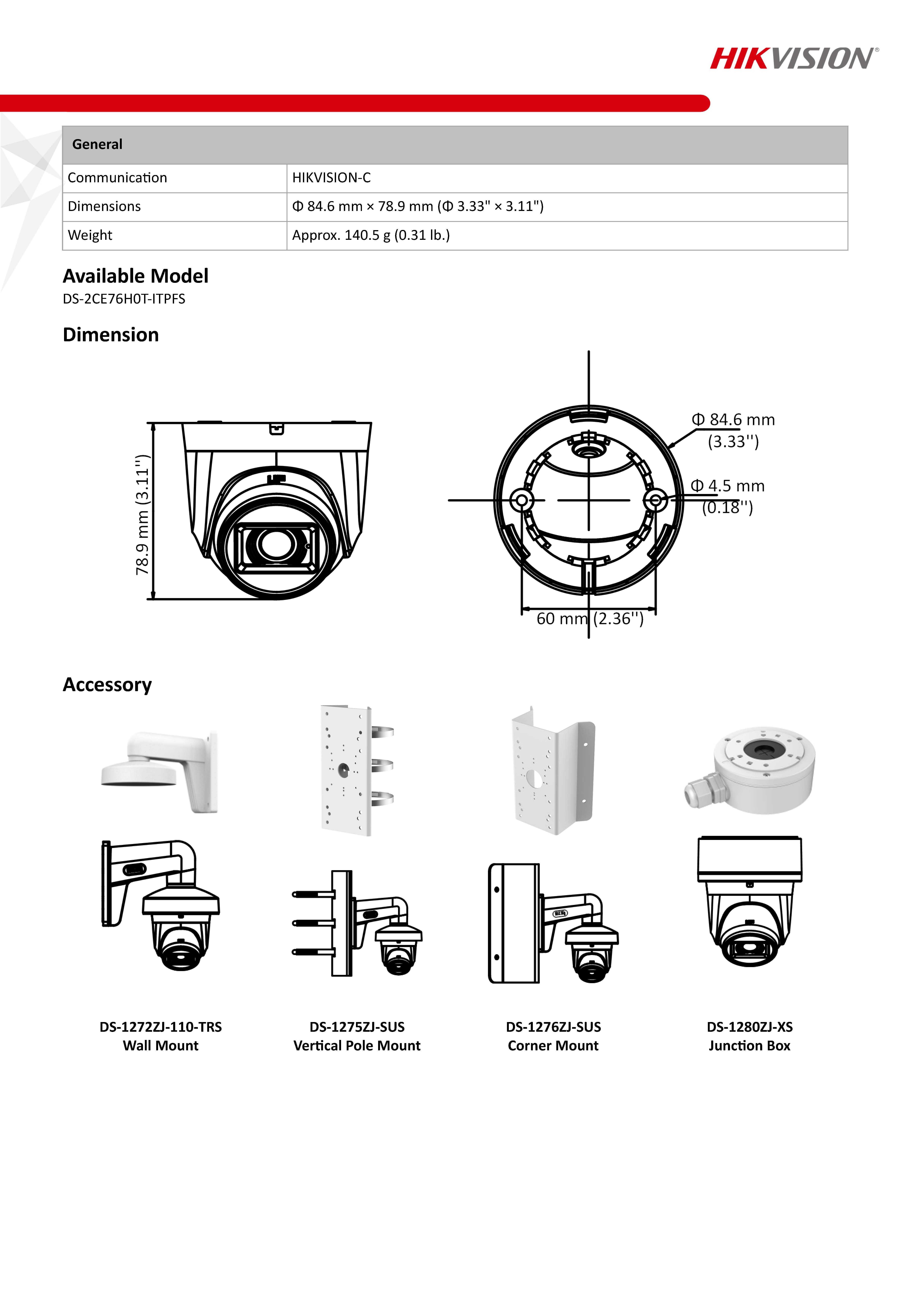 Hikvision DS-2CE76H0T-ITPFS 5MPx Водоустойчива Аудио Камера с Микрофон